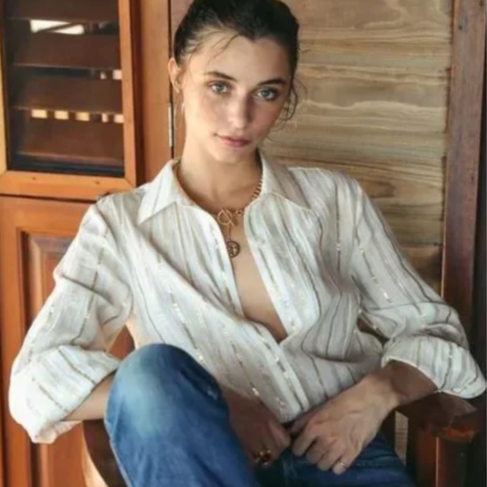 Mille. Sophia top Gold stripe. S